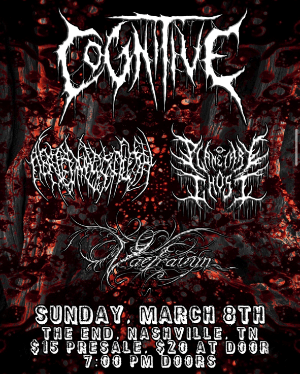 Concert flyer for March 8th show